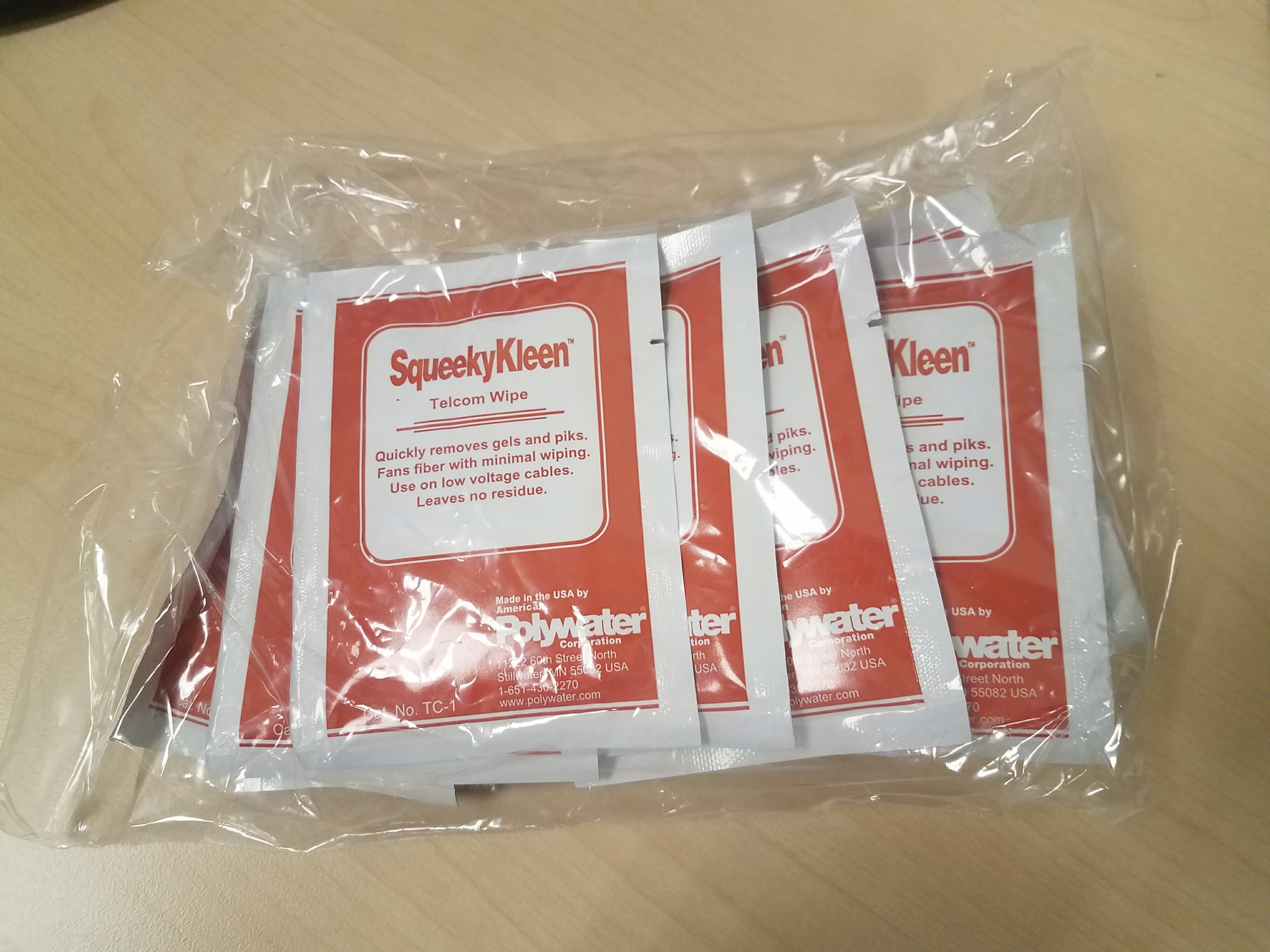 Polywater SqueekyKleen Telcom Cleaner-Saturated Wipe (12pk)