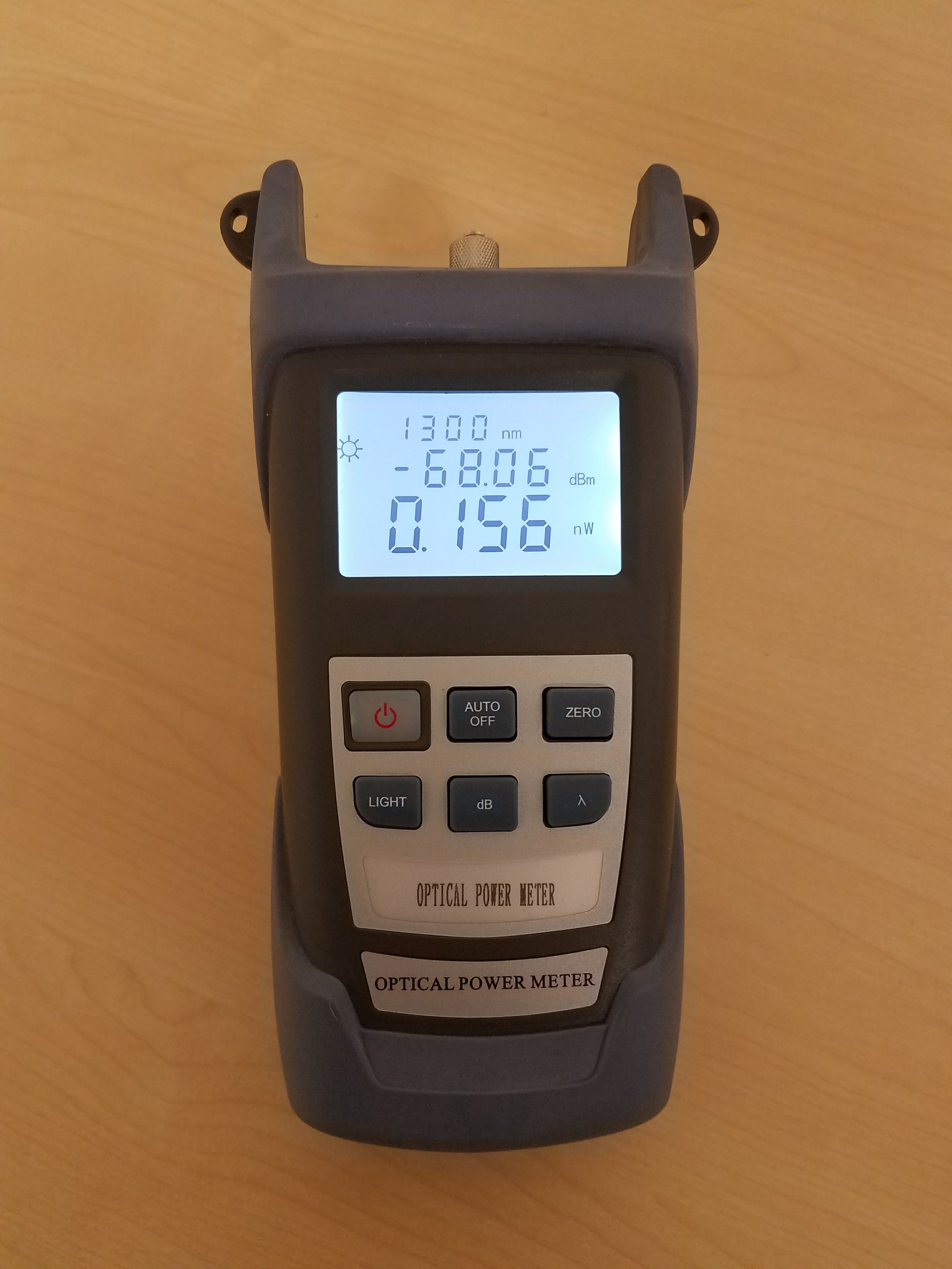 Hand Held Power Meter - 0.01 dB Resolution, Calibrated at 850/980/1300/1310/1490/1550/1625nm