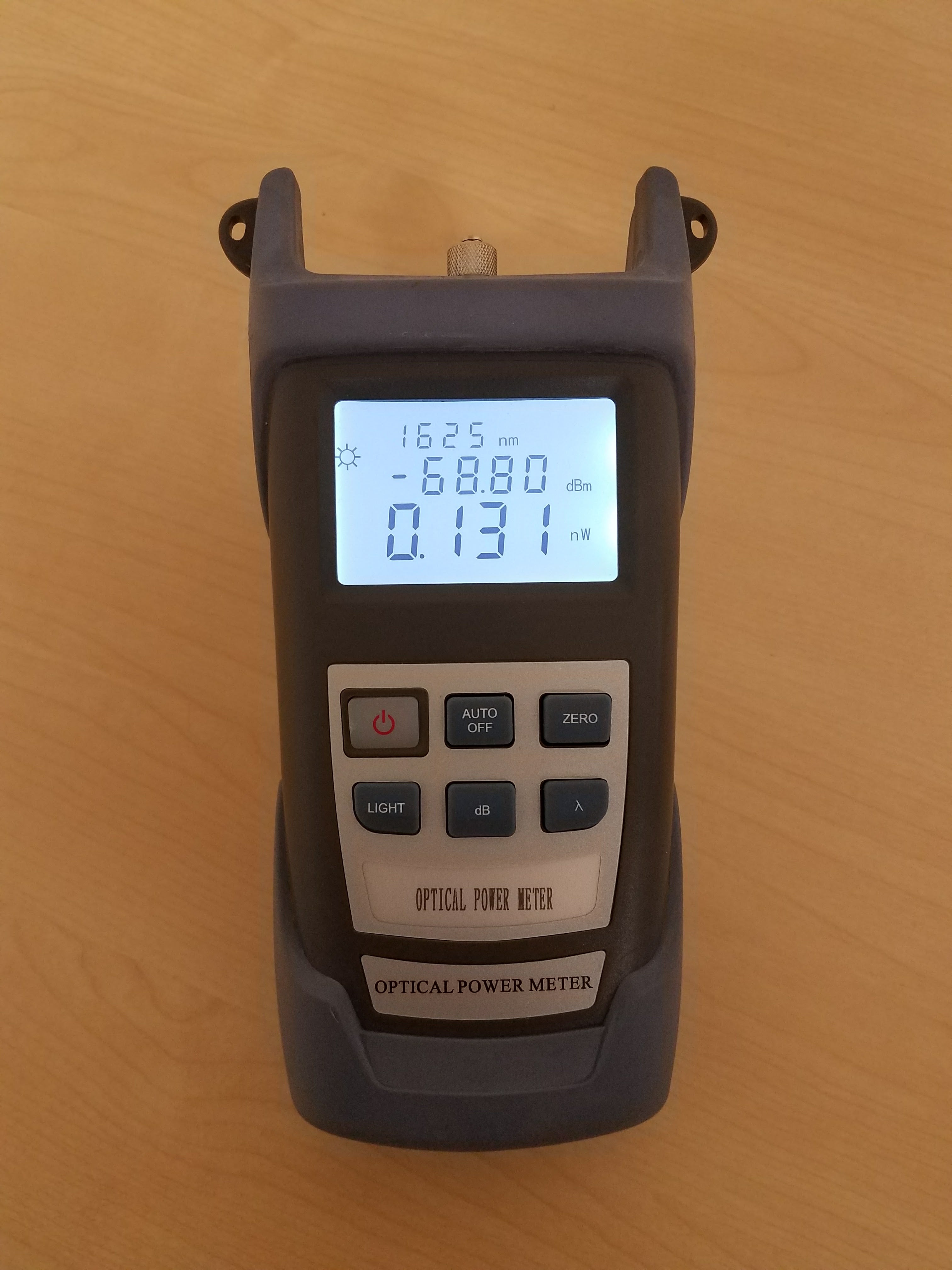 Hand Held Power Meter - 0.01 dB Resolution, Calibrated at 850/980/1300/1310/1490/1550/1625nm