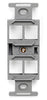 QuickPort Quad 106 Insert (Fits Any Standard NEMA Duplex Faceplate), Mfr Leviton