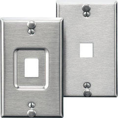 QuickPort Stainless Steel Wallplate w/Rivets for Phone/VOIP, Mfr Leviton
