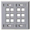 QuickPort Double Gang 12 Port Faceplate w/Designation Windows, Mfr Leviton