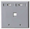 QuickPort Double Gang 1 Port Faceplate w/Designation Windows, Mfr Leviton
