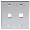 QuickPort Double Gang 2 Port Faceplate w/Designation Windows, Mfr Leviton