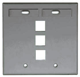 QuickPort Double Gang 3 Port Faceplate w/Designation Windows, Mfr Leviton
