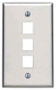 QuickPort Single Gang 3 Port Faceplate w/Designation Windows, Mfr Leviton