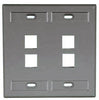QuickPort Double Gang 4 Port Faceplate w/Designation Windows, Mfr Leviton