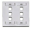 QuickPort Double Gang 6 Port Faceplate w/Designation Windows, Mfr Leviton
