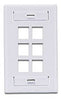 QuickPort Single Gang 6 Port Faceplate w/Designation Windows, Mfr Leviton