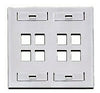 QuickPort Double Gang 8 Port Faceplate w/Designation Windows, Mfr Leviton