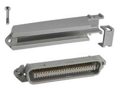 Champ Conn 25Pr Kit Male Grey For 24/26Awg With 90 Degree Hood RoHS