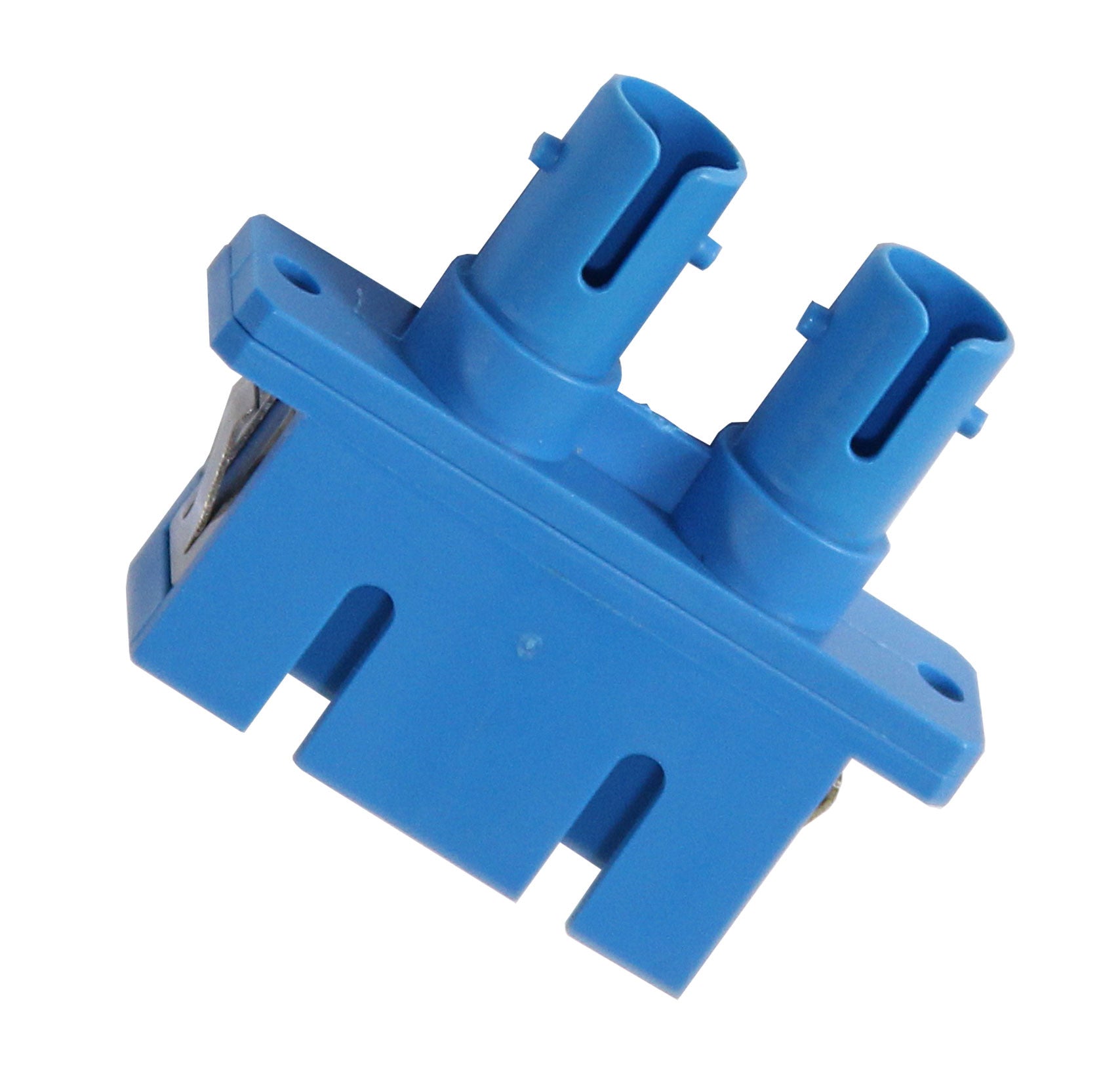 Duplex SC-ST (female-female) Adapter, Polymer Housing, Phos. Bronze Sleeve, Blue Color, Mfr TE Conne