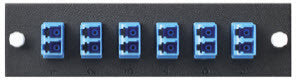 Six Pack, Duplex LC SM 12 Fiber (Blue) - Leviton OPT-X Adapter Plate
