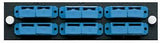 Six Pack, Duplex SC SM Adapter Plate 12 Fiber (Blue) - Leviton OPT-X Adapter Plate