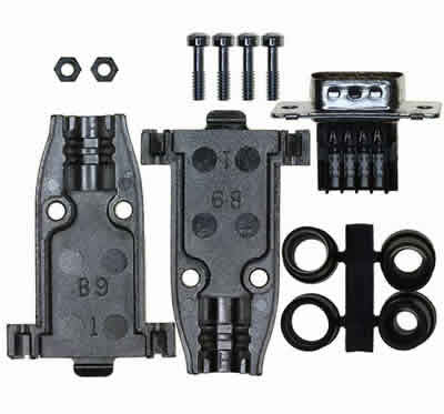 Db9 Kit Male With Tin Plated Shell, Zinc Diecast Hoods Contacts & Hardware RoHS