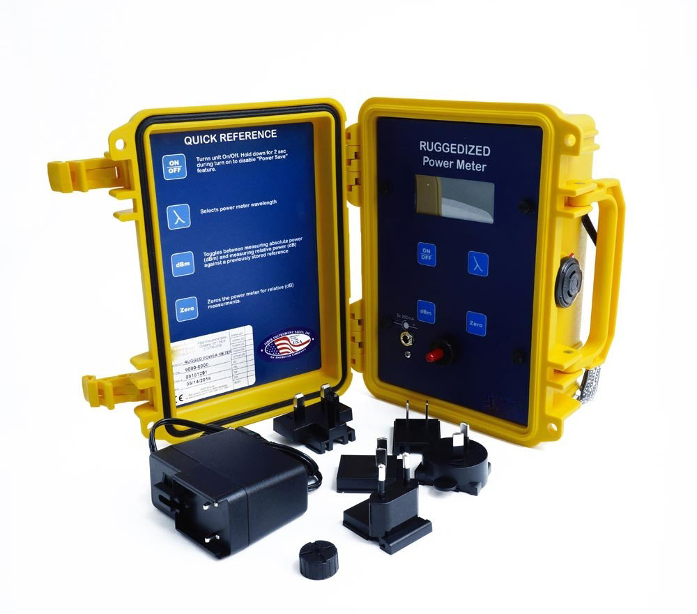 Ruggedized Power Meter with 2.5mm & 1.25mm Universal Adapter, 0.01dB Resolution, 850/1310/1490/1550 nm