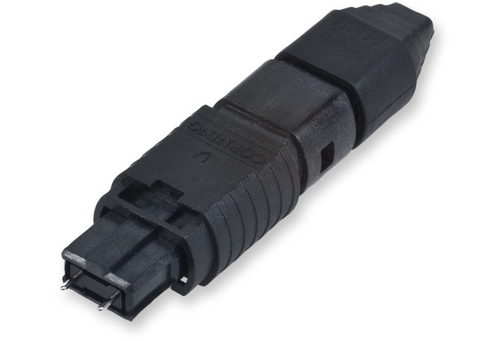 UniCam Standard-Performance Connector, MTP (pinned), 50 µm multimode (OM2), 12-fiber black housing
