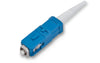 SC Connector, Single-mode (OS2), ceramic ferrule, blue housing, white boot