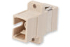 Fiber Optic Adapter, SC, Full-Flange Mount, Ceramic Sleeve, 62.5 µm multimode (OM1), beige