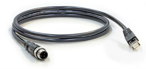 CAB-M12DM4-RJ45 - Industrial IP67 M12 4 pin threaded Amphenol connector cable for LAN (ITP switches)with RJ45 end 1m