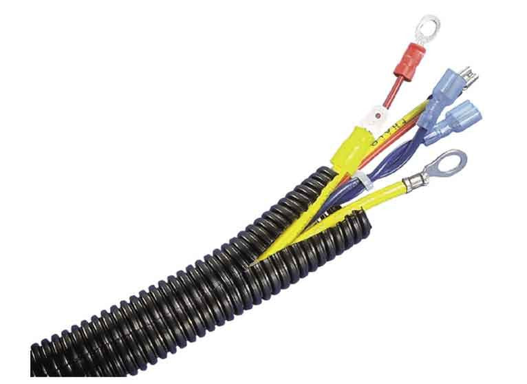 1.25" Corrugated Loom Tubing Slit Polyethelene Black 50 ft Roll