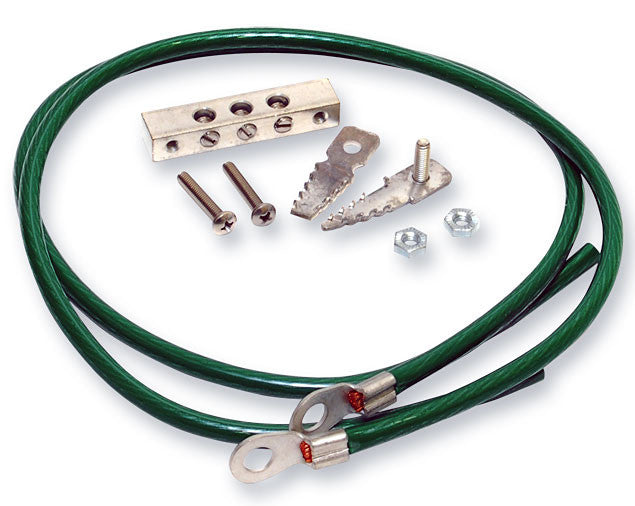 Hardware Grounding Kit, includes Two Wires, One Sheath Ground Clip and One Ground Bus
