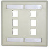 6 port Double Gang Keystone Faceplate w/Labeling Windows, Mfr SIGNAMAX