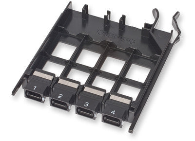 Four 12-fiber MTP Connector Panel, Black adapter for Pretium 300 or 500 solutions