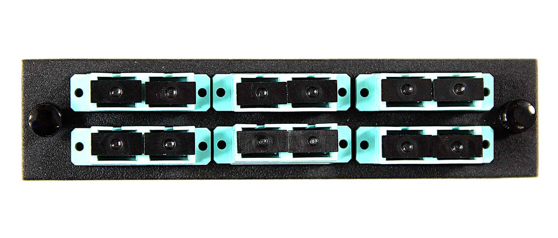 SC Duplex 6 pack( Multimode - 10 Gig Loaded ) Black Adapters