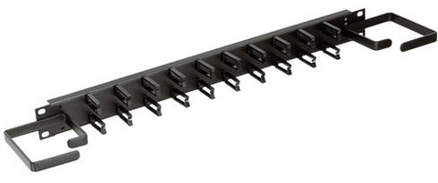 Horizontal Cable Management 1-3/4" (1 Space) D-ring Style with End Rings Manager