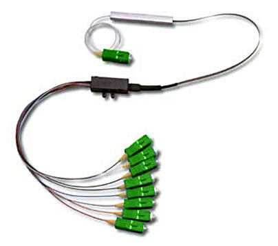 1x8 Single Mode PLC Splitter (Planar Lightwave Circuit Splitter) with Fan Out & SC/APC Connectors