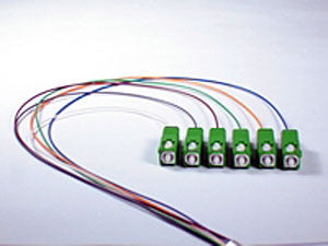 9/125/900µm Single Mode SC/APC Color Coded Pigtail, 3 Meters (6 pcs/pack)