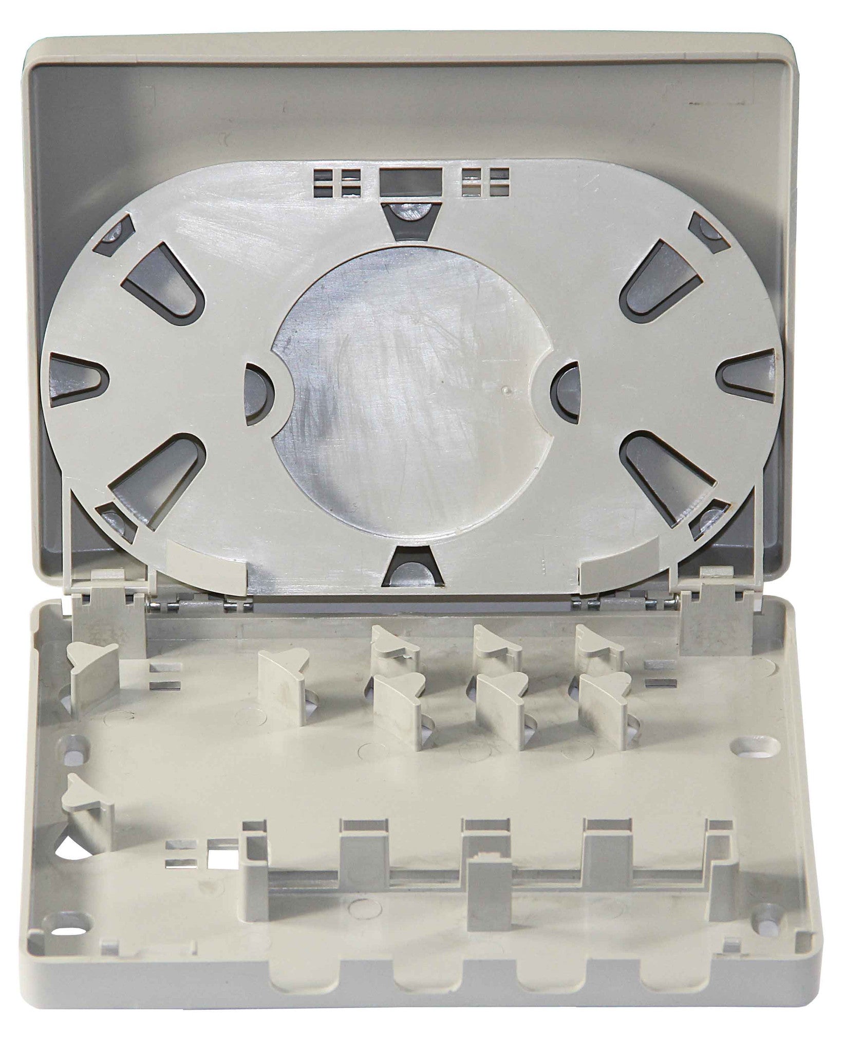 4-Port Wall Mount Box for Flanged style SC/ST/FC/LC - Adapters not included