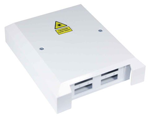 8-Port Wall Mount Box for (4) SC Duplex Adapters - Adapters not included