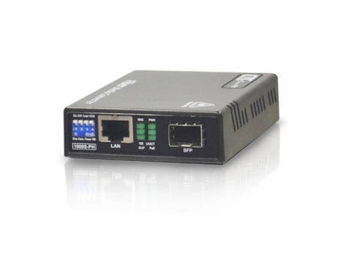 FMC-1000S-PH Gigabit Ethernet 10/100/1000BaseTx to SFP slot fiber media converter with PoE+ 30W injector