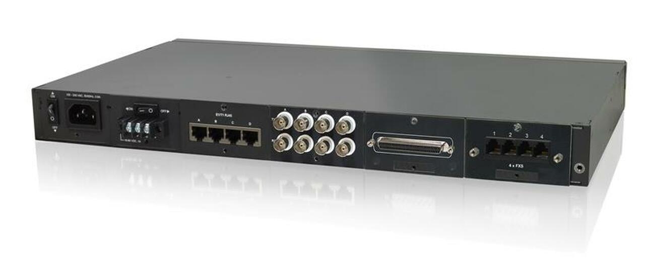 Modular E1, T1, POTS, Serial and Gigabit Ethernet Fiber Multiplexer with Redundant Power Slots