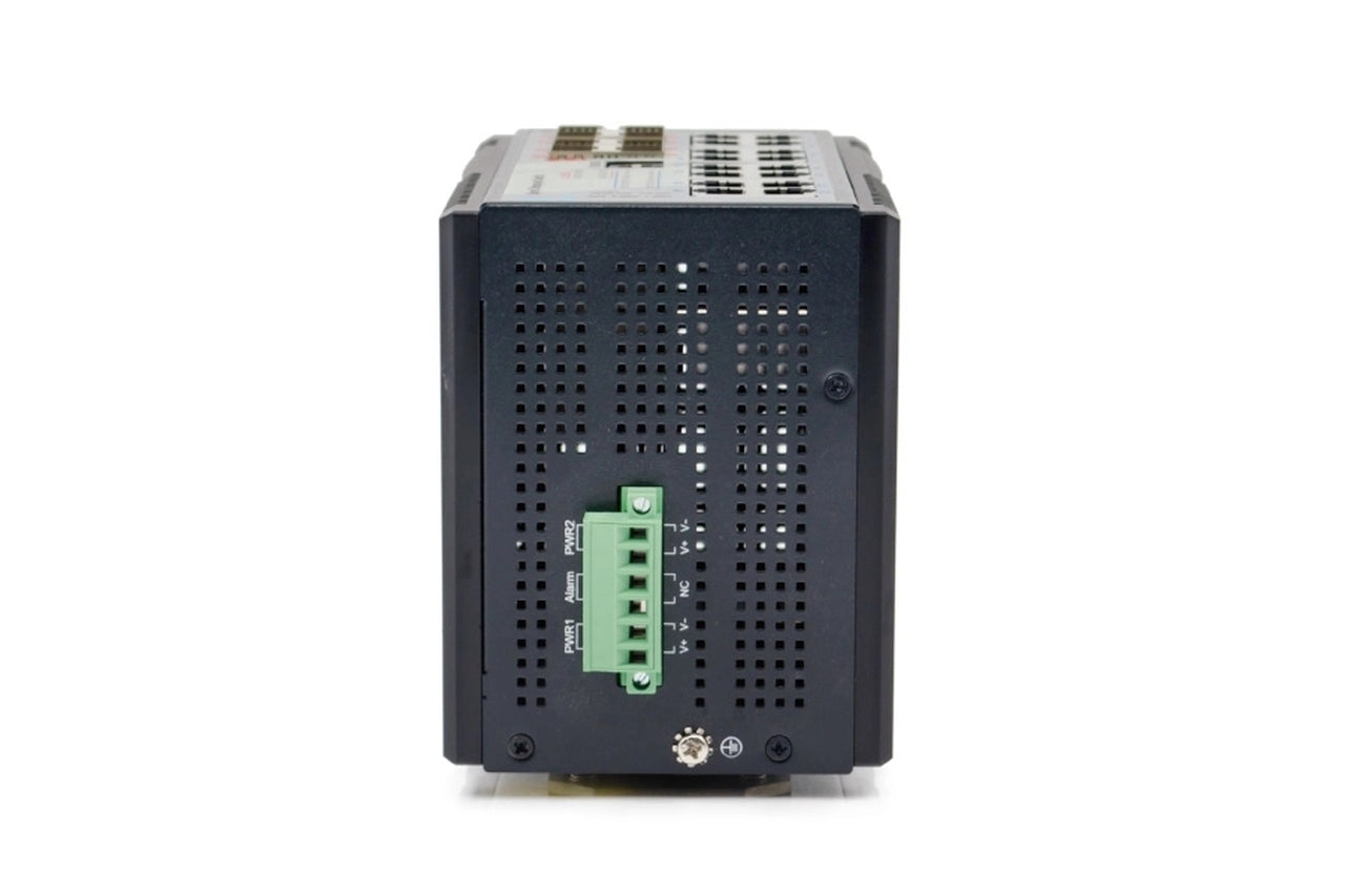 IGS-1608SM-SE-E - 16 copper + 8 SFP port SNMP/web-managed Industrial switch with Sync-E, DIN rail mount, extreme temp