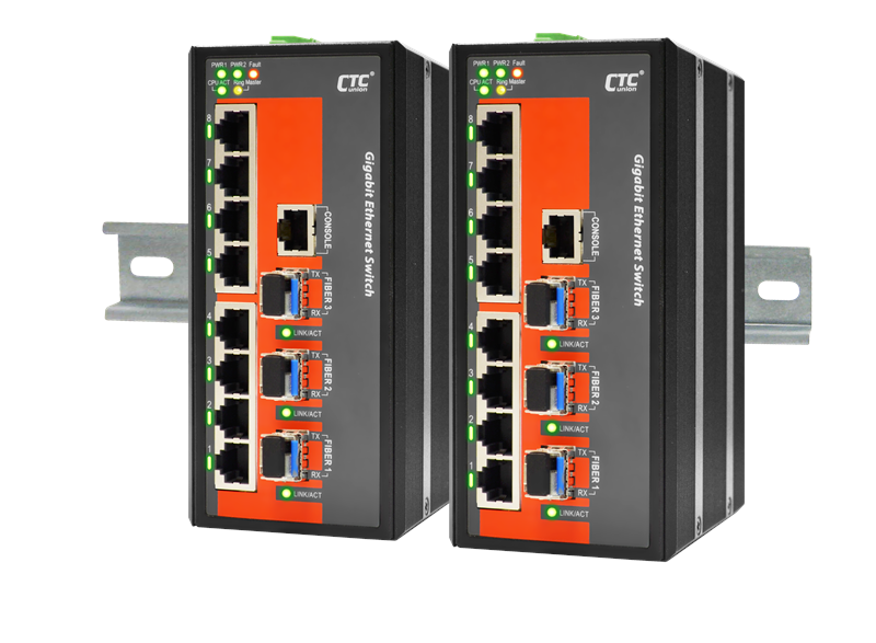 IGS-803SM-8PHE24 - 8 copper + 3 SFP port SNMP/web-managed Gigabit Ethernet Industrial switch, PoE 180W