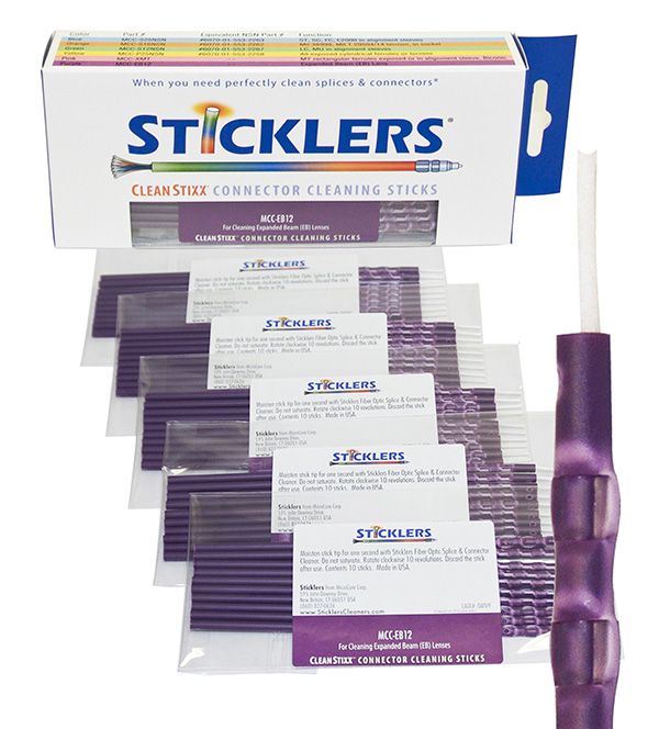 Sticklers MCC-EB12 CleanStixx Swabs for Expanded Beam, PURPLE 50/Box