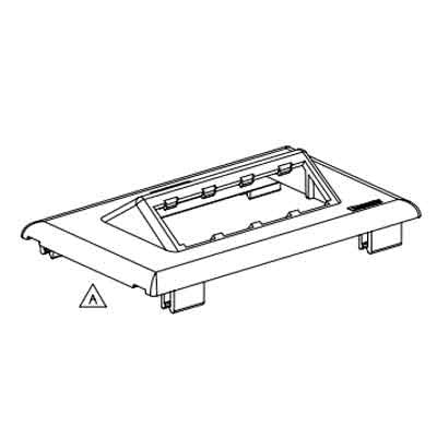 Horizontal Sloped Faceplate-4-port, Office Slate