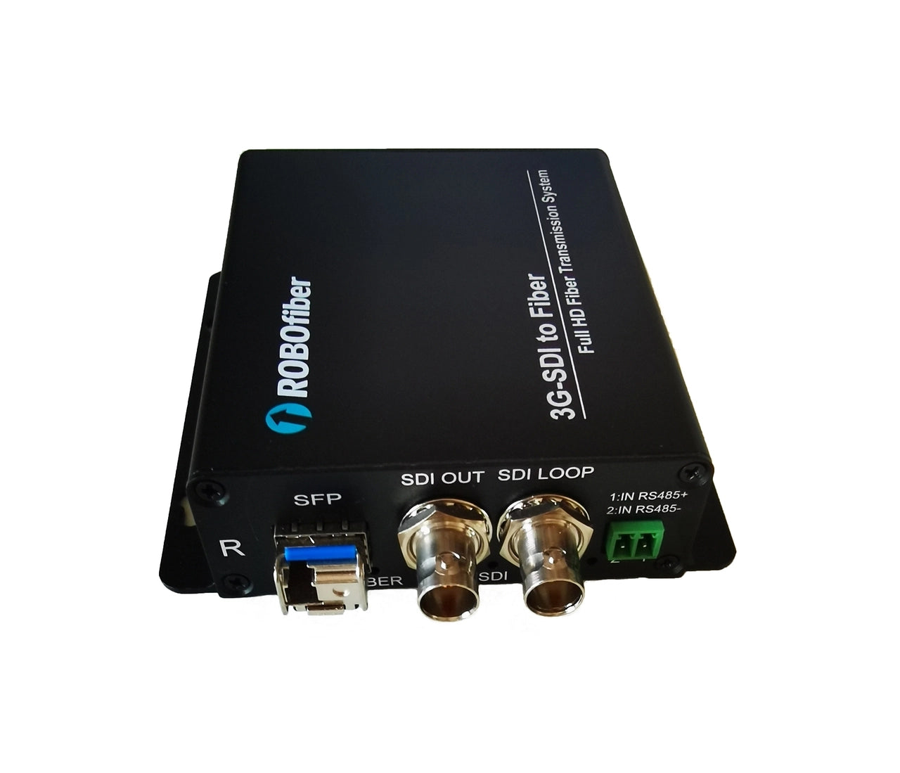 RB-3GSDI-01S-R 3G SDI over SM fiber receiver 20Km reach single strand with RS485 channel transport, SMPTE 424M, Industrial hardened