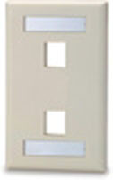 2 port Single Gang Keystone Faceplate w/ Labeling Windows, Mfr SIGNAMAX