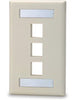 3 port Single Gang Keystone Faceplate w/ Labeling Windows, Mfr SIGNAMAX