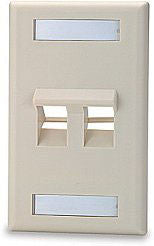 2 port Angled Single Gang Keystone Faceplate w/Labeling Windows, Mfr SIGNAMAX