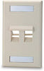 2 port Angled Single Gang Keystone Faceplate w/Labeling Windows, Mfr SIGNAMAX