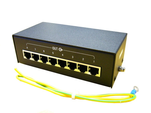 8 Port Full 8 Pin Cat6 RJ45 Ethernet Surge Protector
