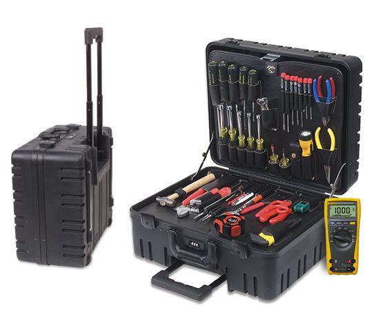 SPC82C-01 Professional Field Service Tool Kit w/DMM, 8" Wheeled
