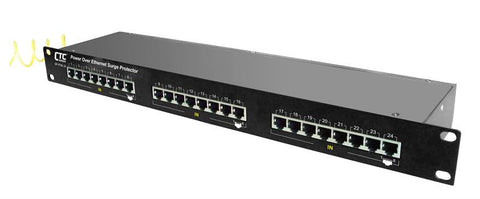 SP-POE-24 24 port full 8 pin Cat6 RJ45 Ethernet surge protector with PoE IEEE 802.3af support