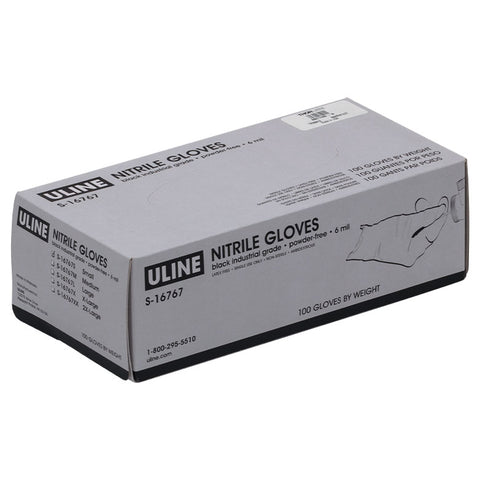 TH-MC10B-S - Small Powder-Free Nitrile Gloves, Qty. 100 Gloves, Black