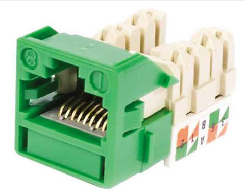 1-Port Mod Jack 8W8P 110 T568A/B CAT6 IP5, Green
